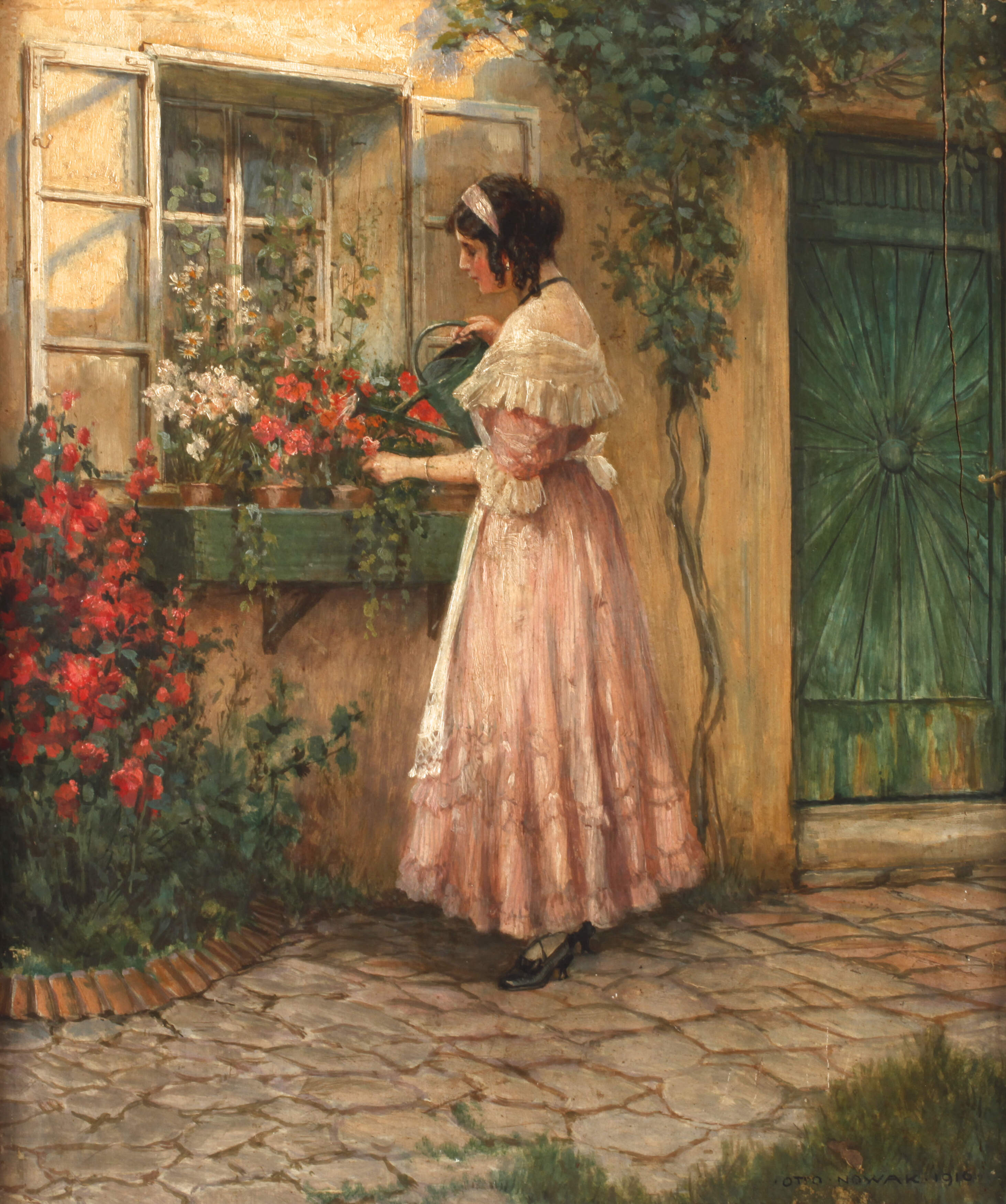 Otto Nowak, Beim Blumengießen
