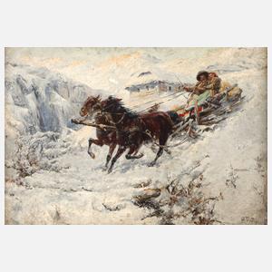 Gustav Prucha, Wilde Schlittenfahrt im Gebirge