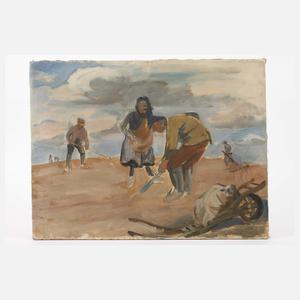 Curt Rothe, Bauern bei der Feldarbeit