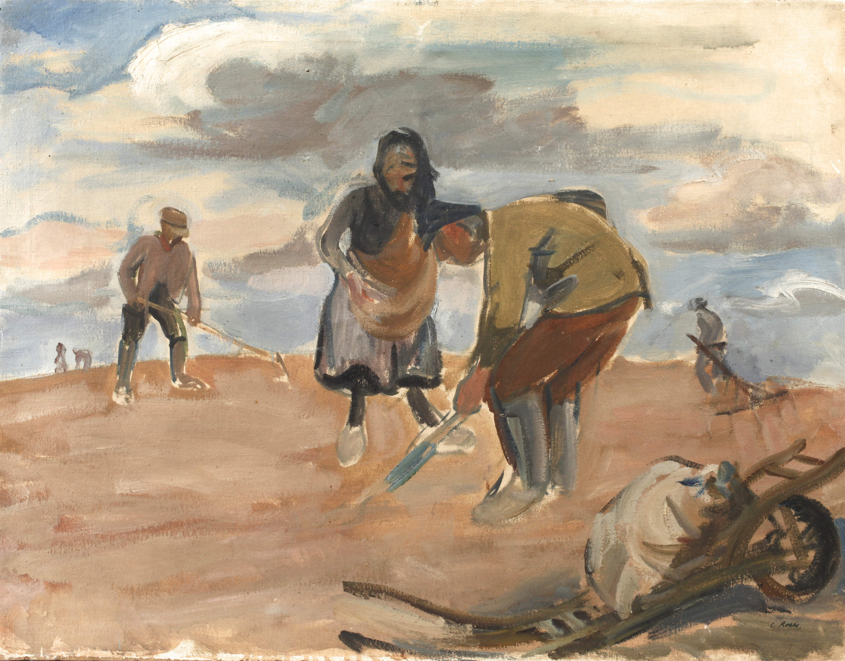 Curt Rothe, Bauern bei der Feldarbeit