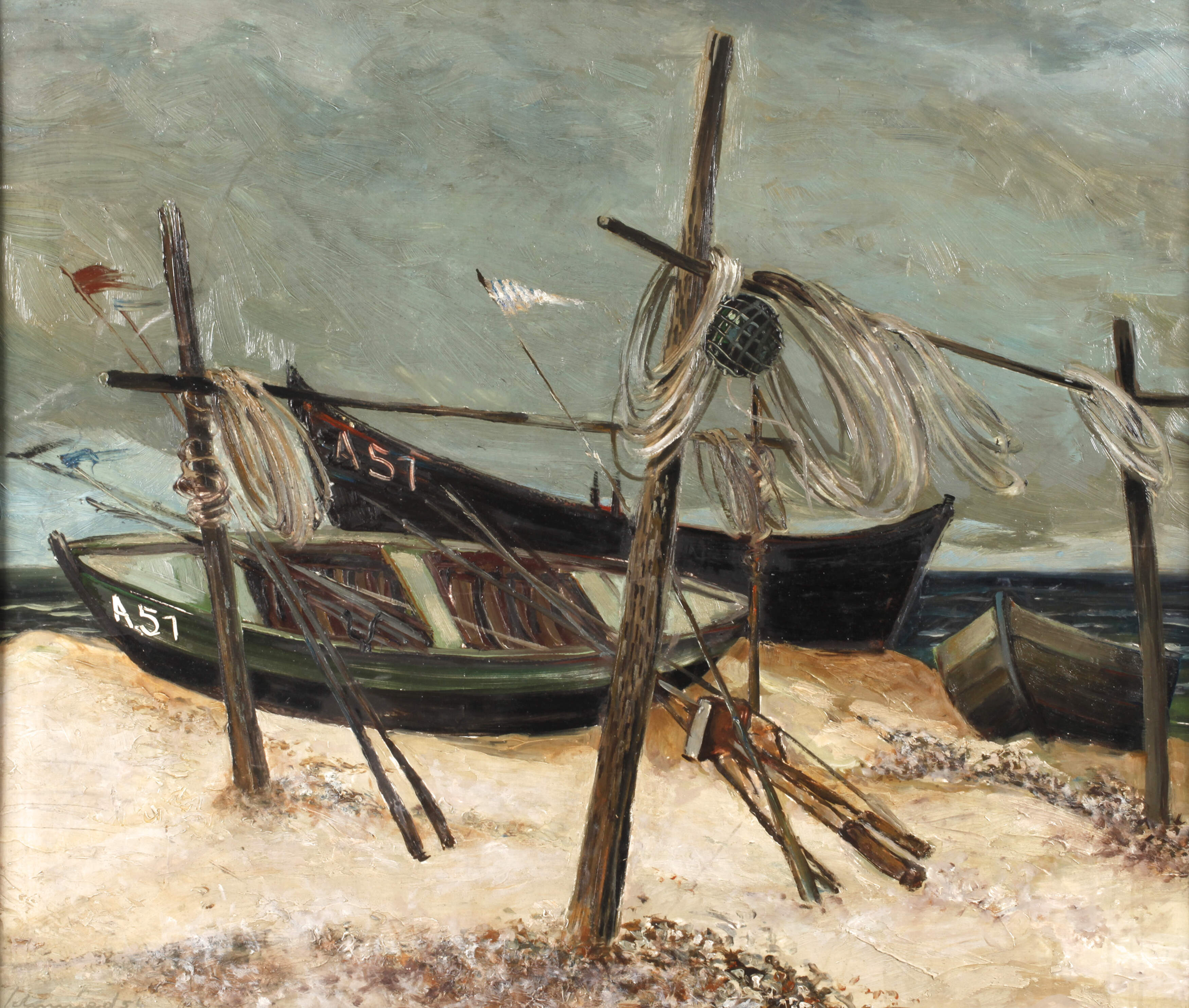 Wilhelm Schmied, "Fischerboote in Ahrenshoop"
