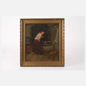 Mädchen bei der Toilette