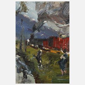 Sommerlandschaft mit Dampfzug