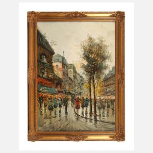 Pariser Straßenszene der Belle Époque