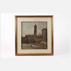 Stadtansicht mit Kirchturm