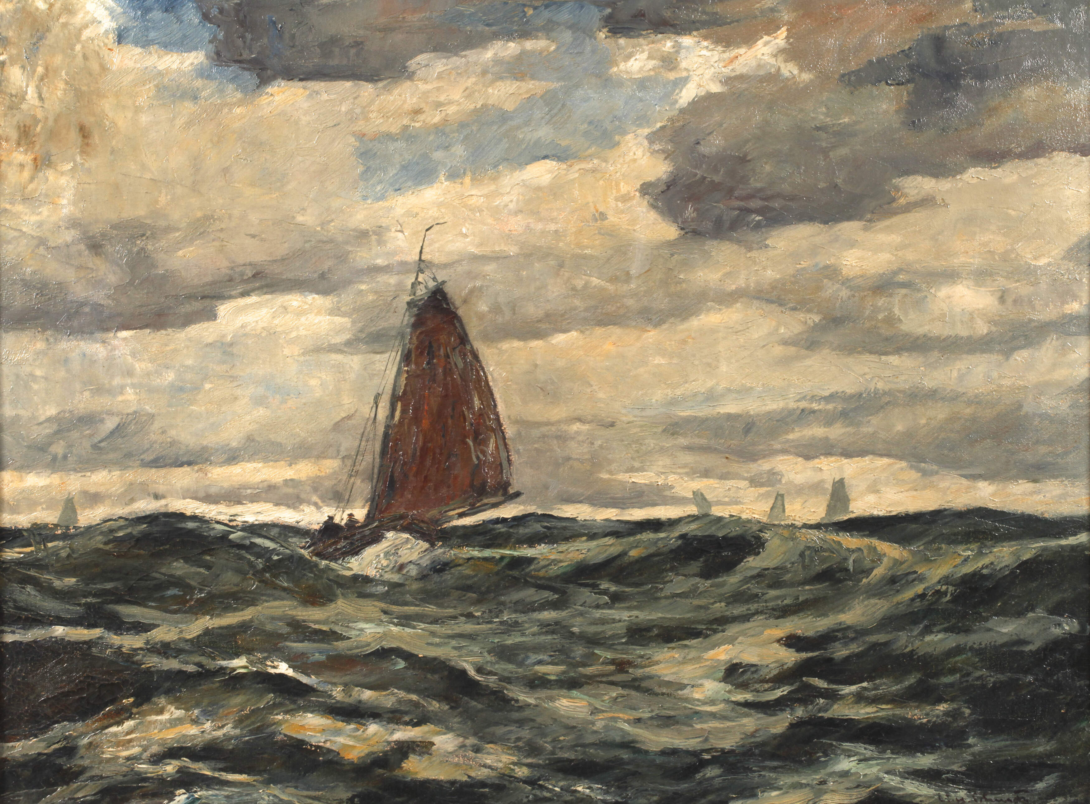 Segelboot auf bewegter See