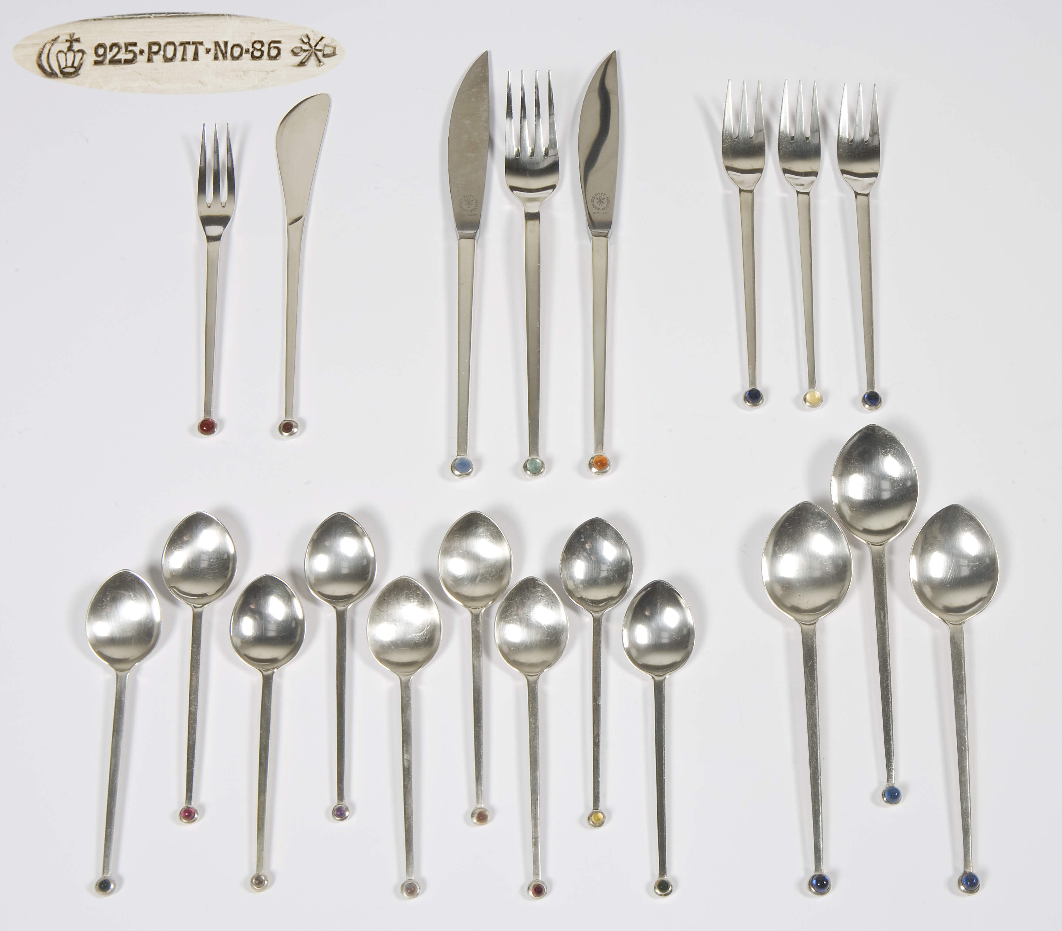 20-teiliges Design-Besteck, Entwurf von Josef Hoffmann
