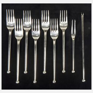 9-teiliges Design-Besteck, Entwurf von Josef Hoffmann