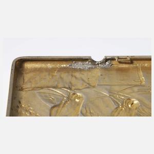 Russisches Silber-Etui mit Pferde-Relief