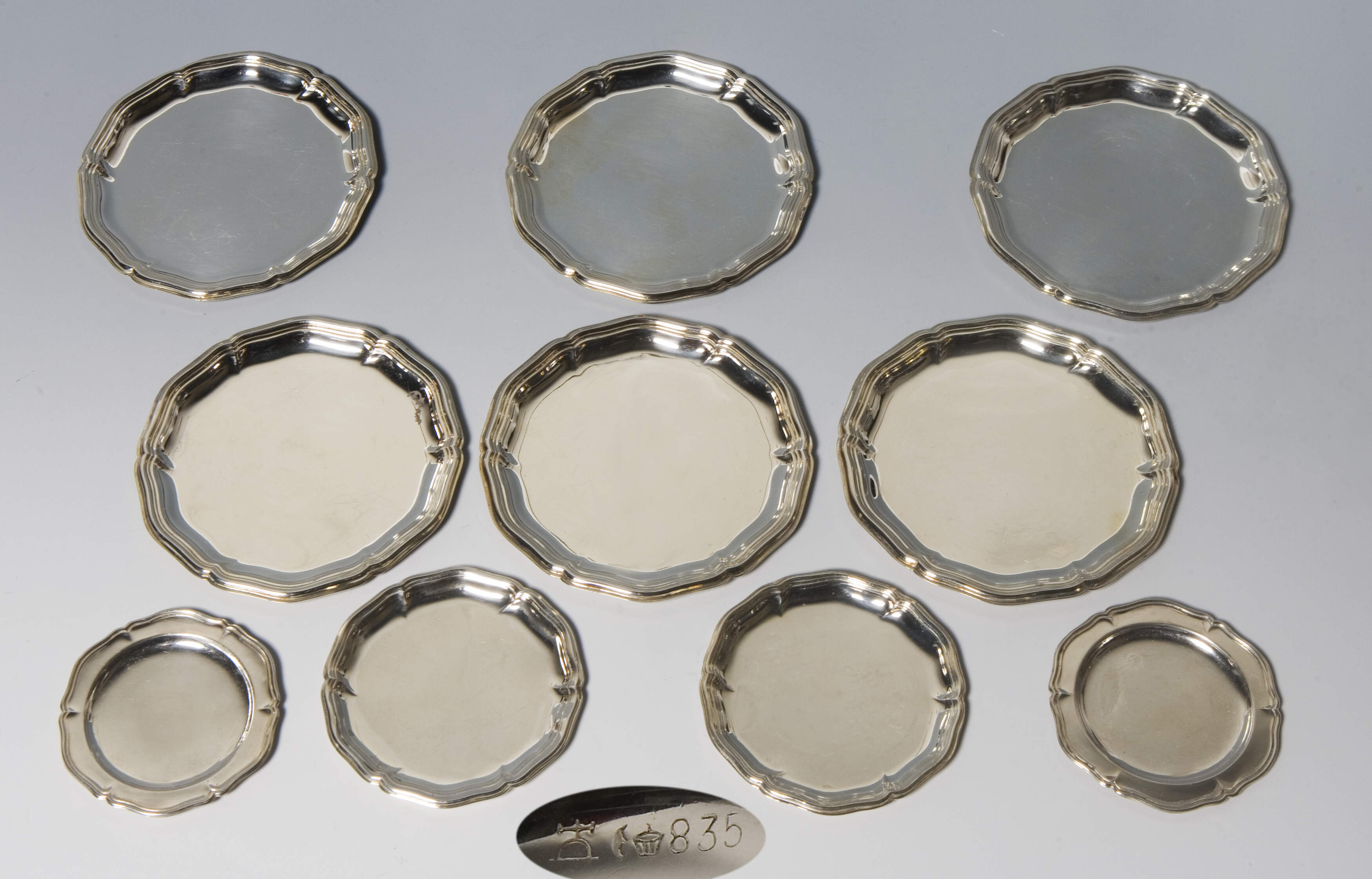 10 Silber-Untersetzer, Wilkens & Söhne, Hemelingen