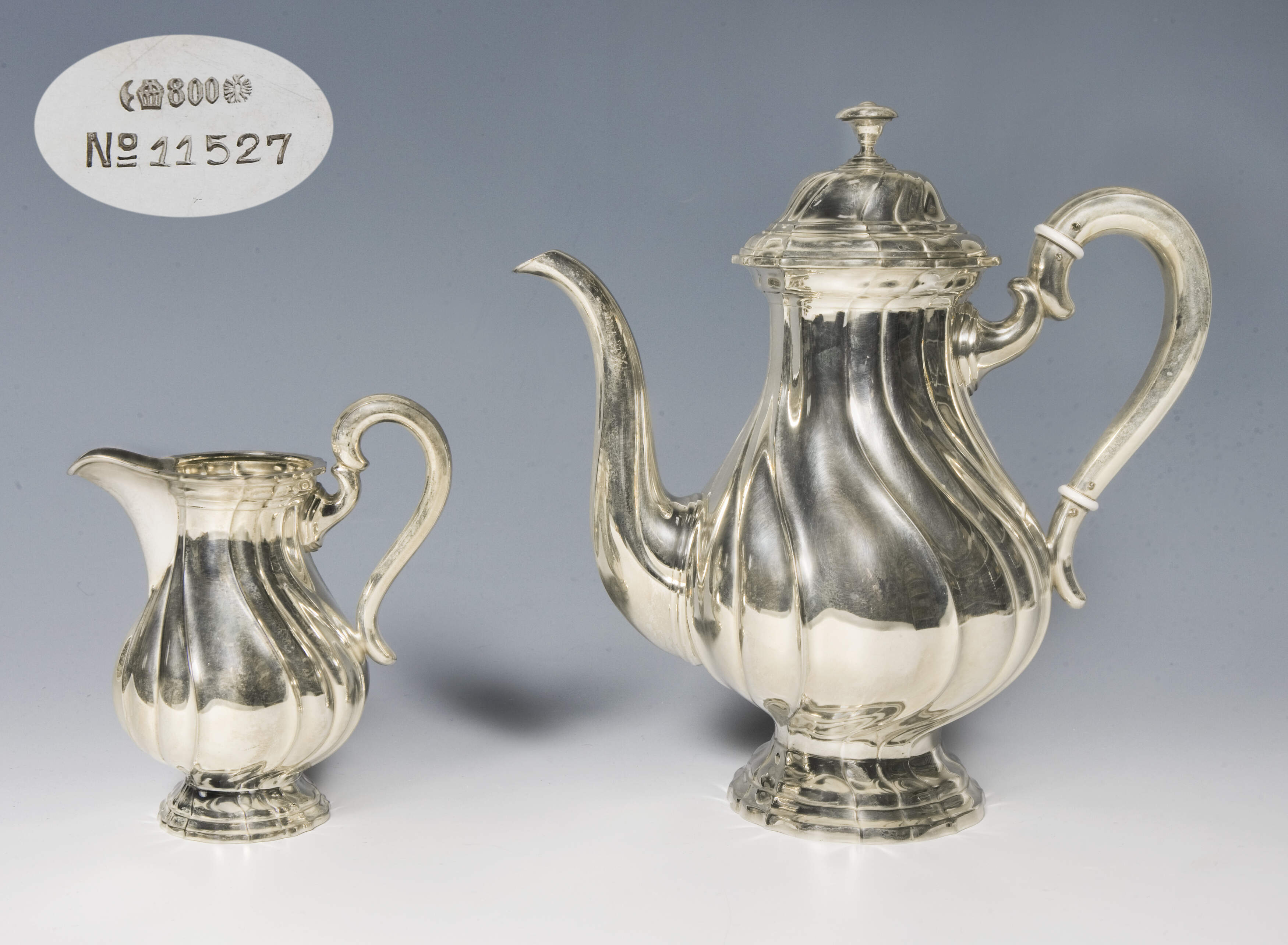 Silber-Kaffeekanne, Milchkännchen, Bruckmann & Söhne, Heilbronn