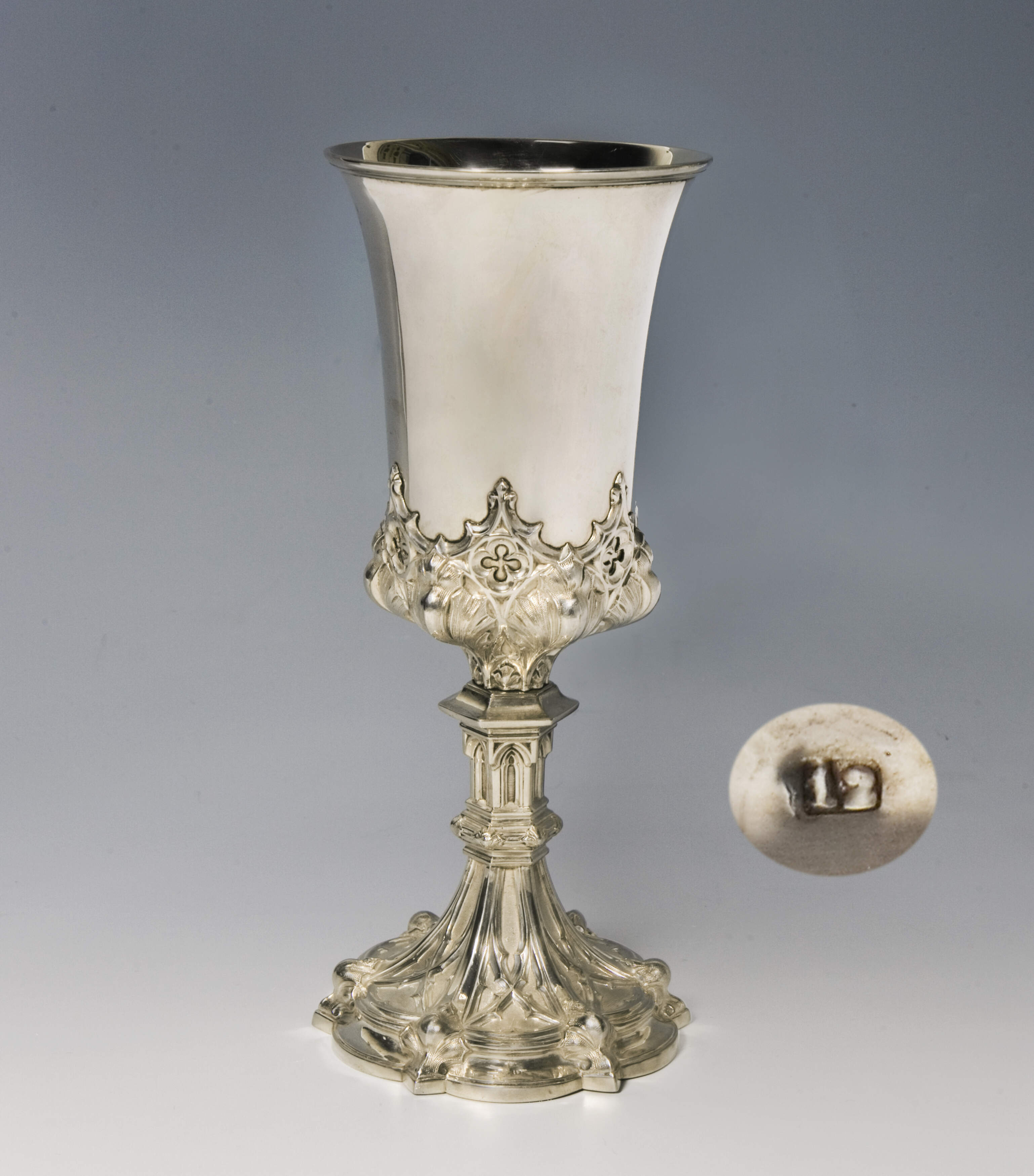 Neogotik-Silber-Pokal, 1870 datiert