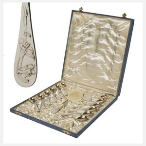 Jugendstil-Dessertbesteck im Etui