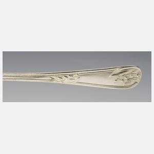 Jugendstil-Kaffeelöffel, Zuckerzange im Etui