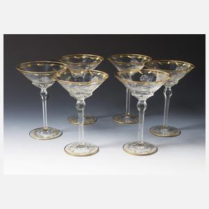 6 Champagnerschalen, Ludwig Moser & Söhne, Karlsbad