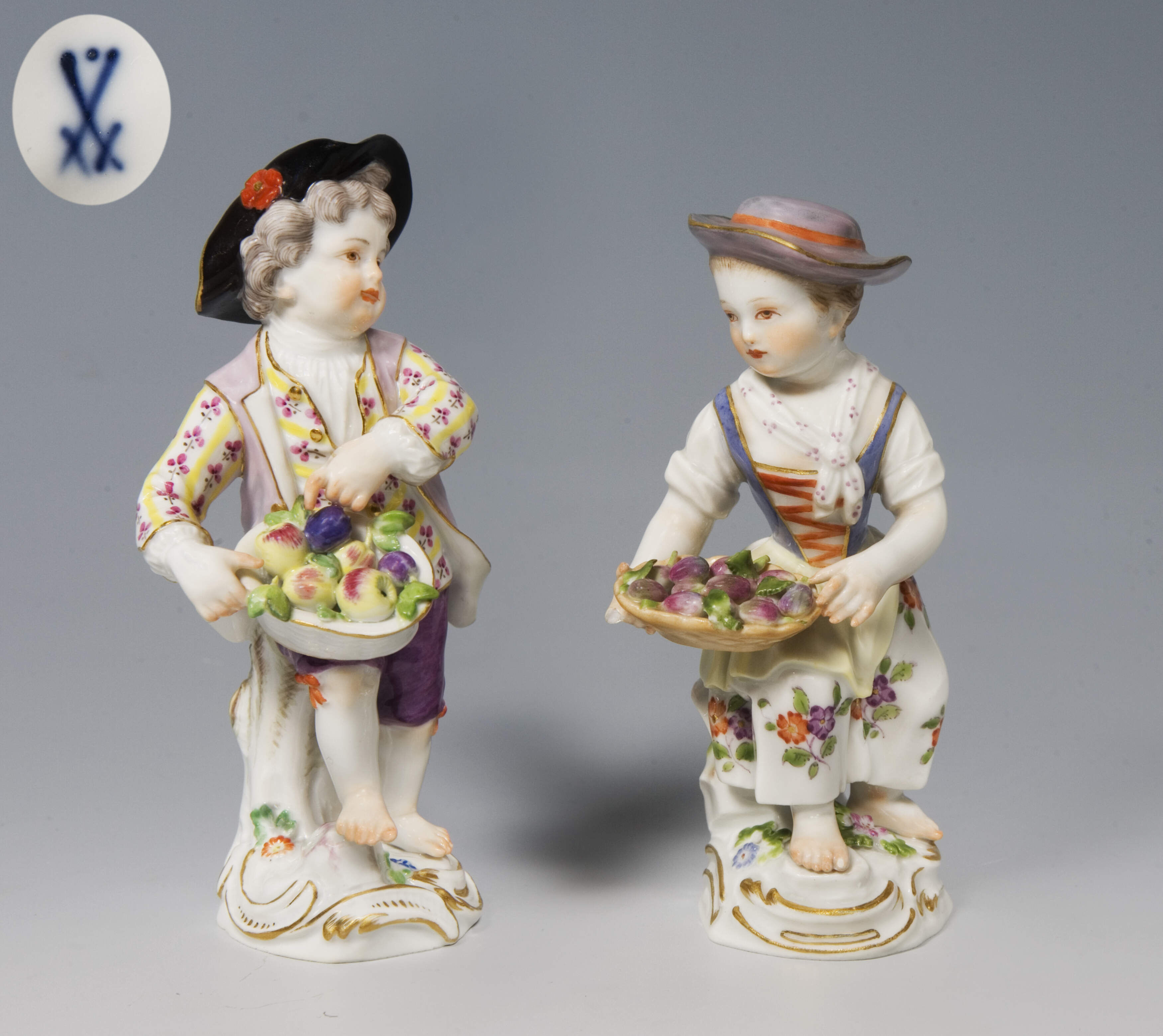 Meissen, Paar Gärtnerkinder mit Korb