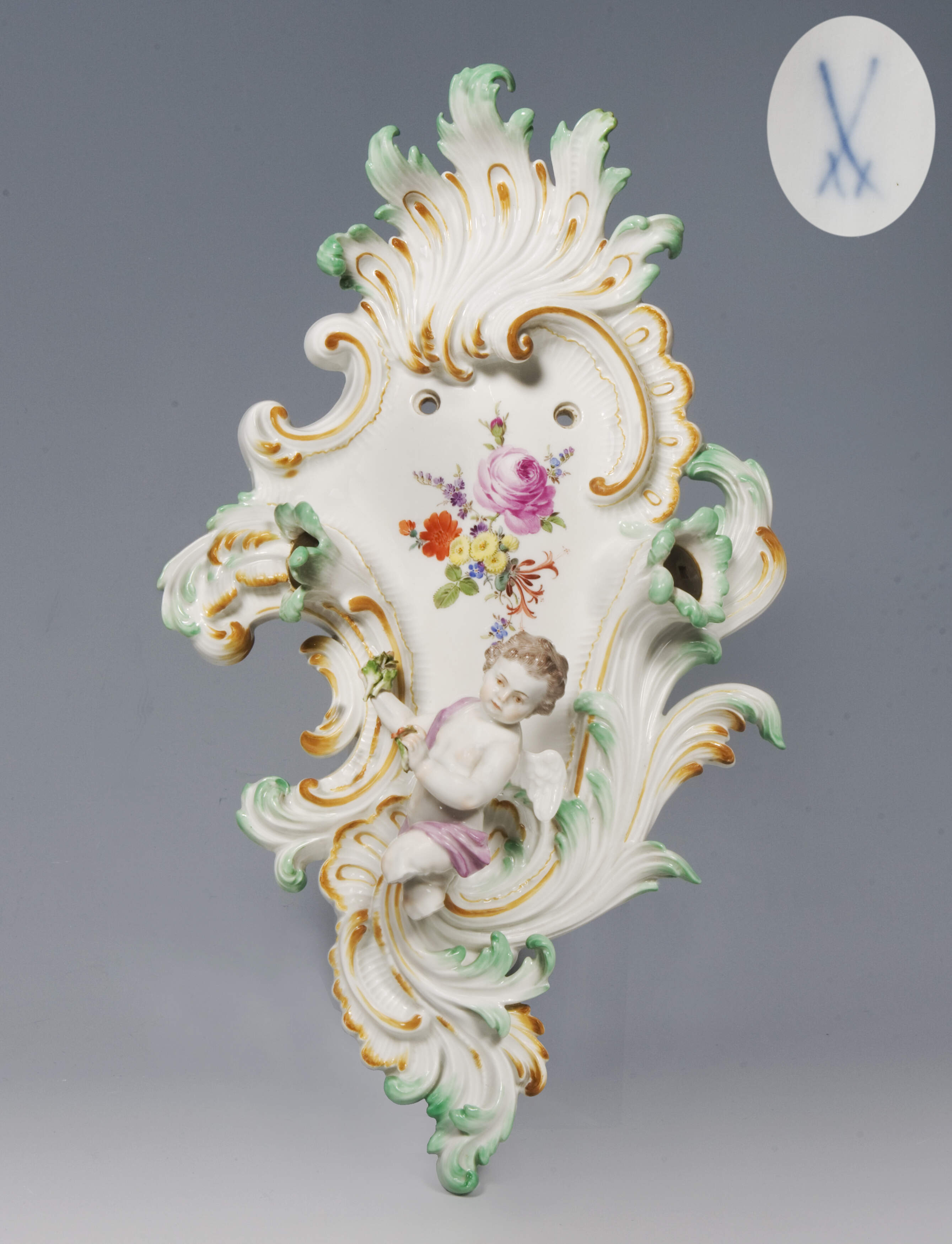 Meissen, Wandleuchter mit Amorette