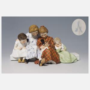 Meissen, Jugendstil-Figurengruppe "Kinder mit Puppe"