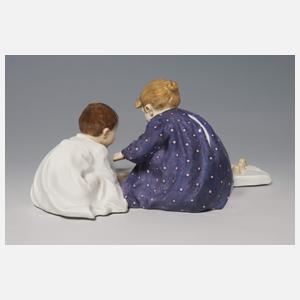 Meissen, Jugendstil-Figurengruppe "Kinder, Sandformen backend"