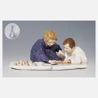 Meissen, Jugendstil-Figurengruppe "Kinder, Sandformen backend"111