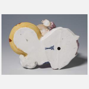 Meissen, Jugendstil-Figur "Kind mit saufendem Hund"