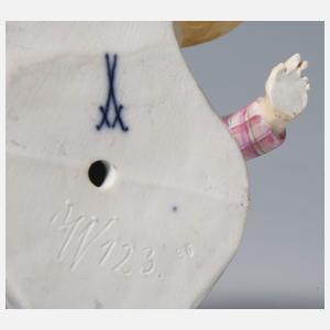 Meissen, Jugendstil-Figur "Kind mit saufendem Hund"