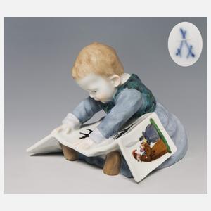 Meissen, Jugendstil-Figur "Kind mit Bilderbuch"