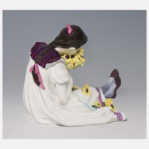 Meissen, Jugendstil-Figur "Mädchen mit Blumenstrauß"