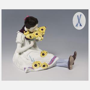 Meissen, Jugendstil-Figur "Mädchen mit Blumenstrauß"