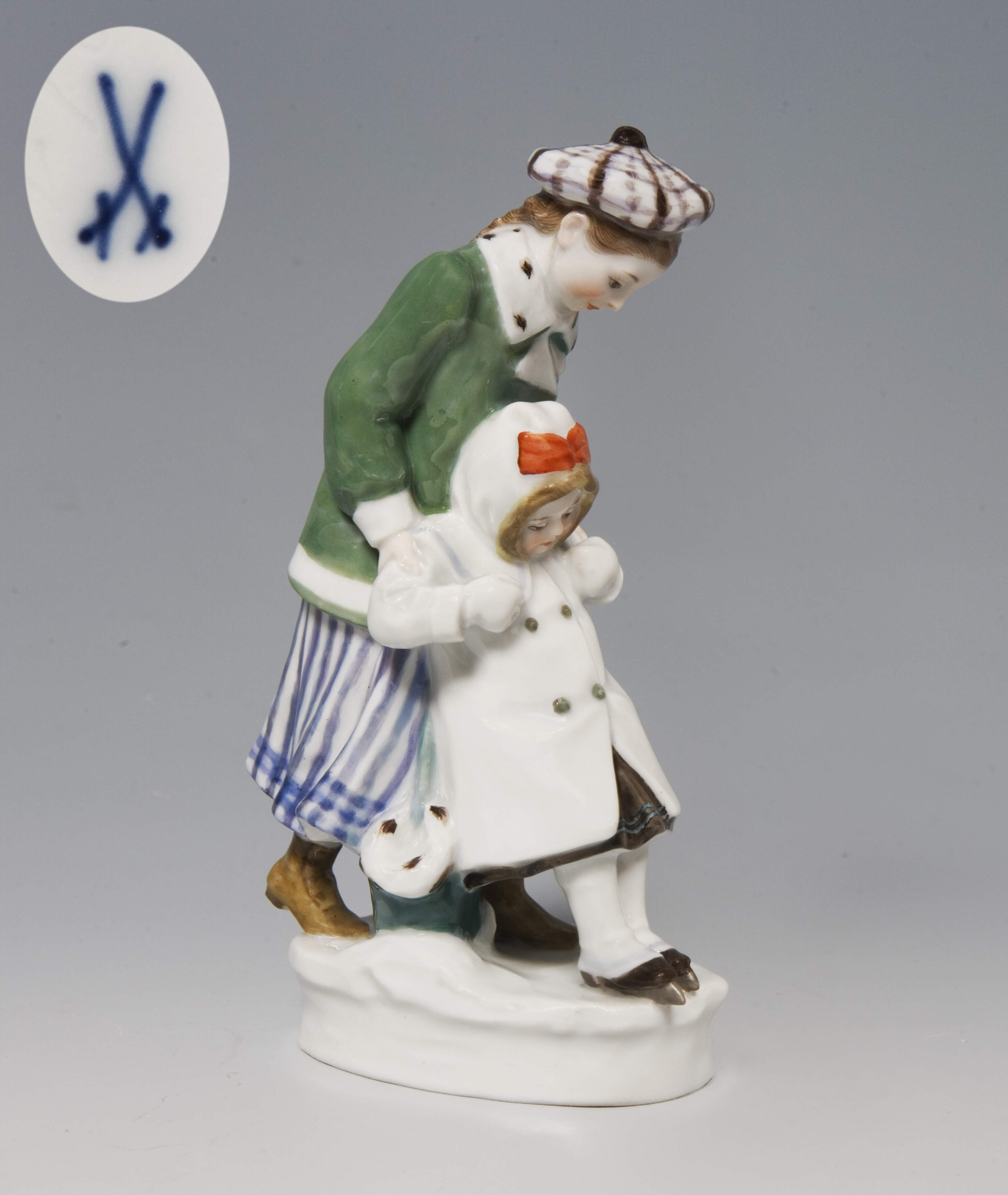 Meissen, Jugendstil-Figurengruppe "Der erste Schlittschuhlauf"