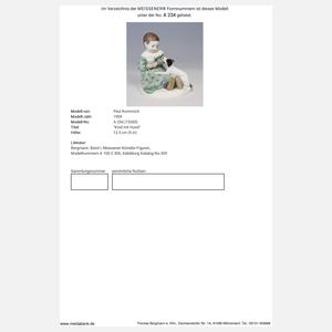 Meissen, Jugendstil-Figur "Kind mit Hund"