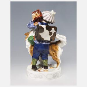 Meissen, Jugendstil-Figur "Knabe mit Hund"