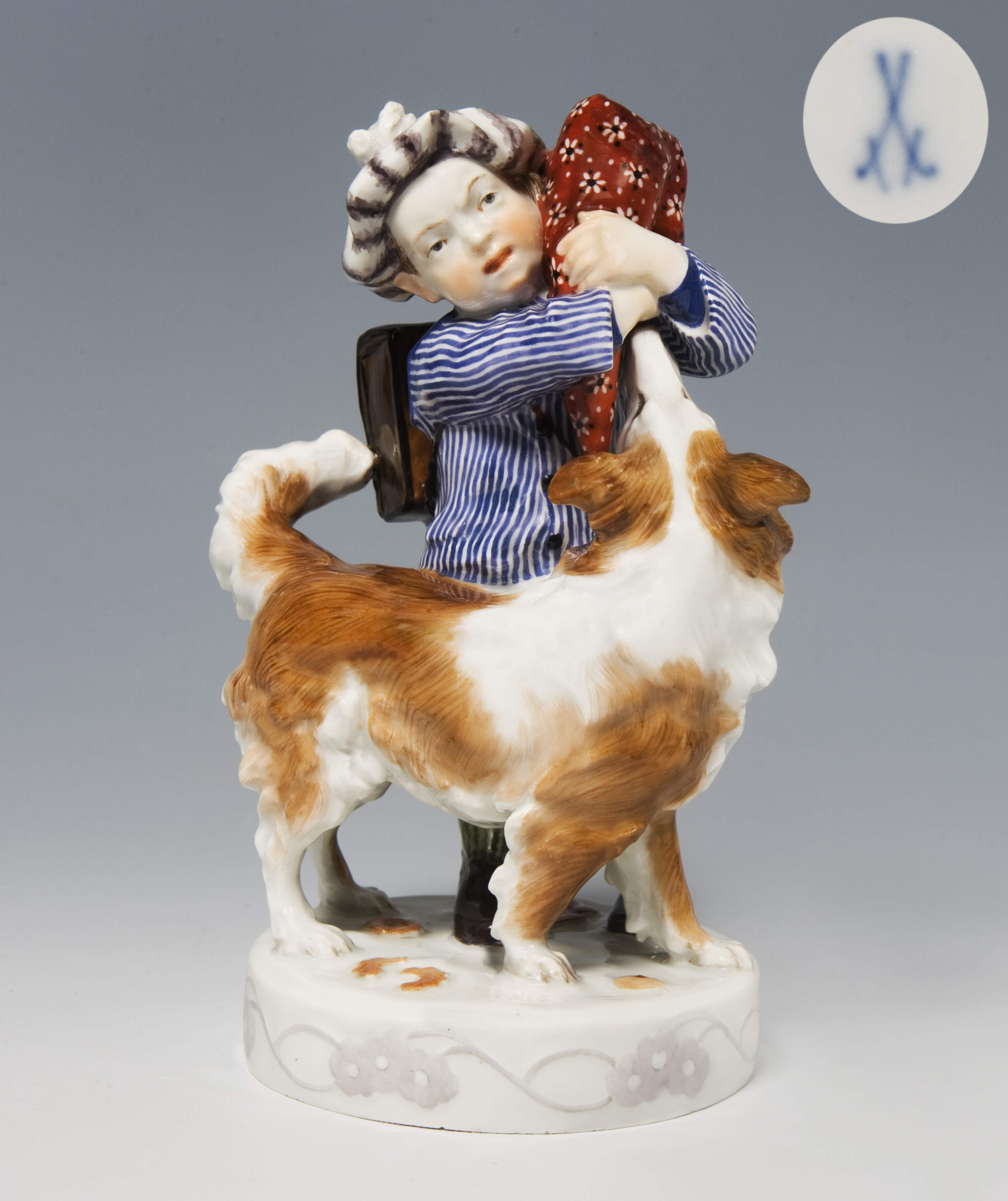 Meissen, Jugendstil-Figur "Knabe mit Hund"