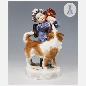 Meissen, Jugendstil-Figur "Knabe mit Hund"