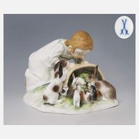 Meissen, Jugendstil-Figur "Kind mit Kaninchen"111