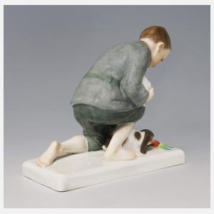 Meissen, Jugendstil-Figur "Knabe mit Kaninchen"