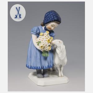 Meissen, Jugendstil-Figur "Mädchen mit Schaf"