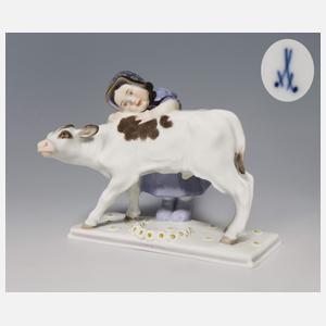 Meissen, Jugendstil-Figur "Mädchen mit Kalb"