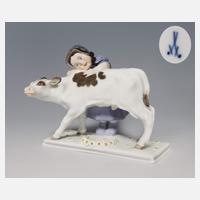 Meissen, Jugendstil-Figur "Mädchen mit Kalb"111