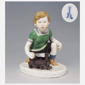 Meissen, Jugendstil-Figur "Kind mit Lokomotive"