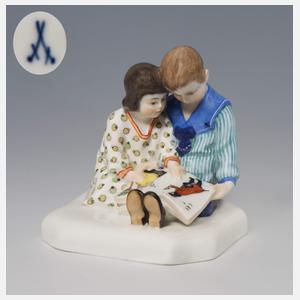Meissen, Jugendstil-Figurengruppe "Kinder mit Bilderbuch"