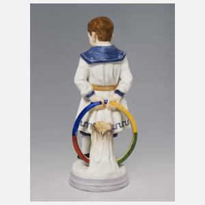 Meissen, Jugendstil-Figur "Knabe mit Reifen"