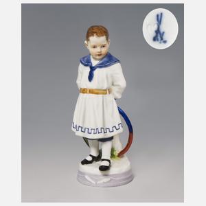 Meissen, Jugendstil-Figur "Knabe mit Reifen"