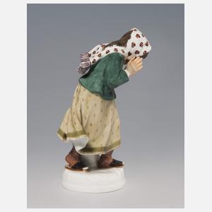 Meissen, Jugendstil-Figur "Mädchen, (Schneebälle) abwehrend"