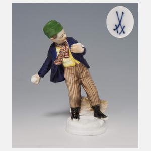 Meissen, Jugendstil-Figur "Knabe, Schneebälle werfend"