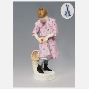 Meissen, Jugendstil-Figur "Mädchen mit Apfelkorb"
