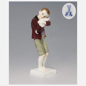 Meissen, Jugendstil-Figur "Knabe mit Katze"