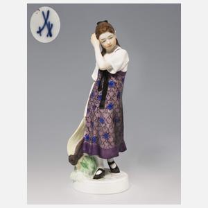 Meissen, Jugendstil-Figur "Mädchen mit Strohhut"