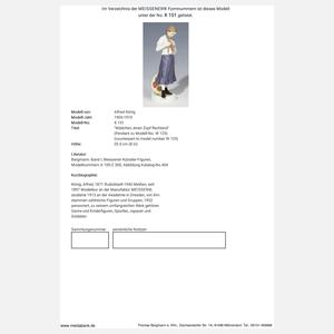 Meissen, Jugendstil-Figur "Mädchen, einen Zopf flechtend"