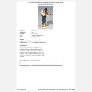 Meissen, Jugendstil-Figur "Sinto, Geige spielend"